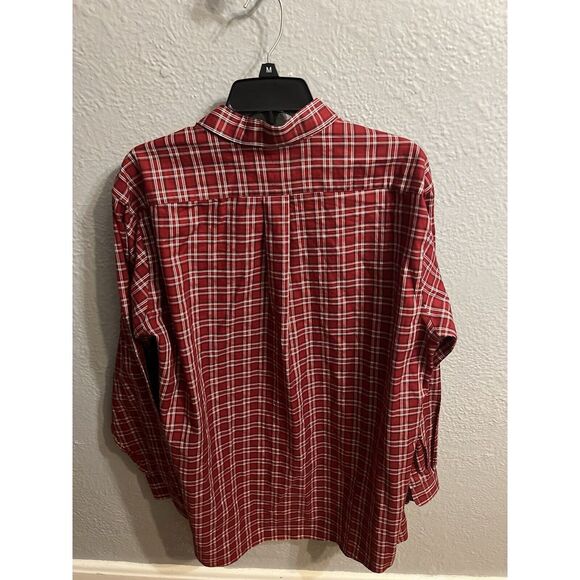L.L. Bean Mens Red Plaid Button Down Shirt size  L Tall - Picture 8 of 9